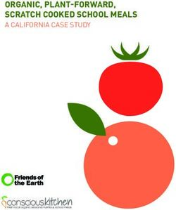 ORGANIC, PLANT!FORWARD, SCRATCH COOKED SCHOOL MEALS - A CALIFORNIA CASE STUDY