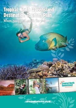 Tropical North Queensland Destination Tourism Plan Where rainforest meets the reef - cairnsgreatbarrierreef.org.au