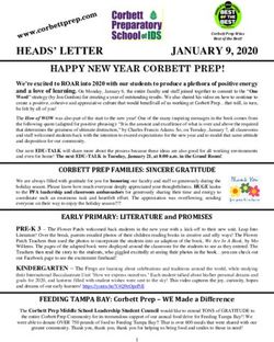 HEADS' LETTER - Corbett Prep