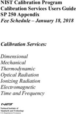 NIST Calibration Program Calibration Services Users Guide SP 250 Appendix Fee Schedule - January 18, 2018 Calibration Services