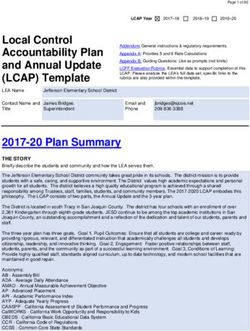 Local Control Accountability Plan and Annual Update (LCAP) Template - Jefferson School District