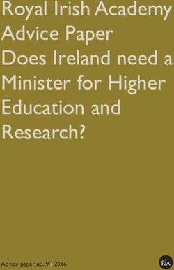 Royal Irish Academy Advice Paper Does Ireland need a Minister for Higher Education and Research? - Advice paper no. 9 / 2016