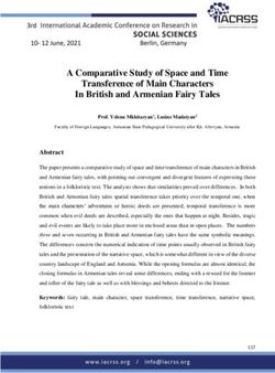 A Comparative Study of Space and Time Transference of Main Characters In British and Armenian Fairy Tales