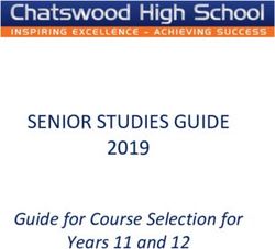SENIOR STUDIES GUIDE 2019 - Guide for Course Selection for Years 11 and 12 - Chatswood High School