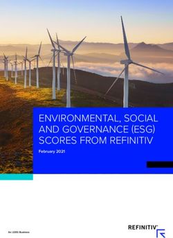 ENVIRONMENTAL, SOCIAL AND GOVERNANCE (ESG) SCORES FROM REFINITIV - February 2021 - An LSEG Business