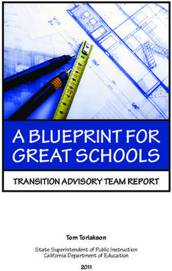 A BLUEPRINT FOR GREAT SCHOOLS - TRANSITION ADVISORY TEAM REPORT TOM TORLAKSON