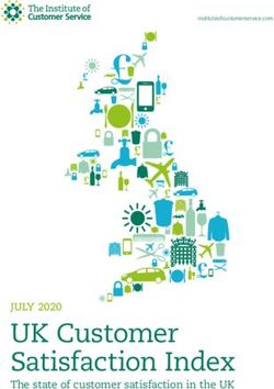 UK Customer Satisfaction Index - JULY 2020 The state of customer satisfaction in the UK - Institute of Customer Service