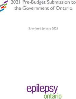 2021 Pre-Budget Submission to the Government of Ontario - Submitted January 2021
