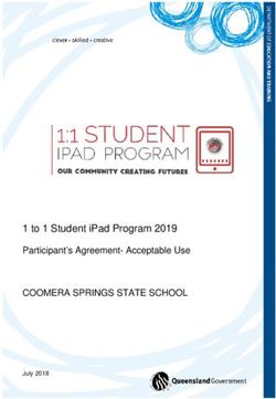 To 1 Student iPad Program 2019 Participant's Agreement-Acceptable Use - COOMERA SPRINGS STATE SCHOOL July 2018