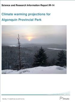 Climate warming projections for Algonquin Provincial Park - Science and Research Information Report IR-14