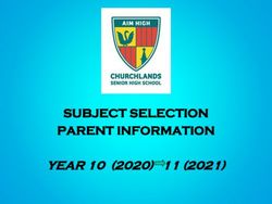 SUBJECT SELECTION PARENT INFORMATION YEAR 10 (2020) 11 (2021) - Churchlands Senior High School