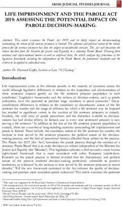 LIFE IMPRISONMENT AND THE PAROLE ACT 2019: ASSESSING THE POTENTIAL IMPACT ON PAROLE DECISION-MAKING.