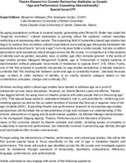 "Age and Performance: Expanding Intersectionality" Special Issue CFP