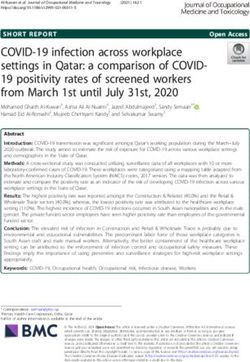 COVID-19 infection across workplace settings in Qatar: a comparison of COVID- 19 positivity rates of screened workers from March 1st until July ...