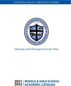 2021 2022 MIDDLE & HIGH SCHOOL ACADEMIC CATALOG - Educating and Cultivating Servants for Christ - Cuyahoga Valley Christian Academy