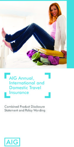 AIG Annual, International and Domestic Travel Insurance - Combined Product Disclosure Statement and Policy Wording