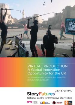 VIRTUAL PRODUCTION A Global Innovation Opportunity for the UK - National Centre for Immersive Storytelling