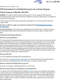 WPI International Travel Medical Insurance and Assistance Program FAQ & Summary of Benefits 2021-2022