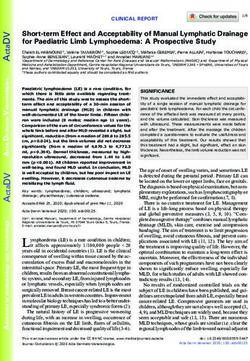 Short-term Effect and Acceptability of Manual Lymphatic Drainage for Paediatric Limb Lymphoedema: A Prospective Study - Medicaljournals.se