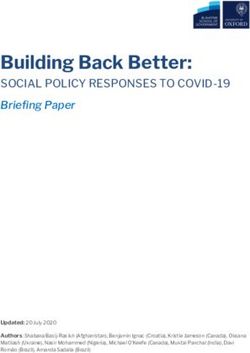 Building Back Better: SOCIAL POLICY RESPONSES TO COVID-19 - SOCIAL POLICY RESPONSES TO ...