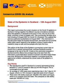 State of the Epidemic in Scotland - 13th August 2021 - The Scottish Government