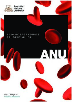 ANU College of Health & Medicine - 2020 POSTGRADUATE STUDENT GUIDE