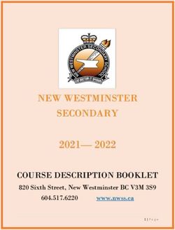 NEW WESTMINSTER SECONDARY - 2021- 2022 COURSE DESCRIPTION BOOKLET
