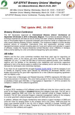 IUF-EFFAT Brewery Unions' Meetings - via videoconference, March 24-25, 2021