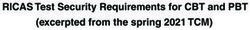 RICAS Test Security Requirements for CBT and PBT (excerpted from the spring 2021 TCM)