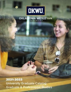 2021-2022 University Graduate Catalog Graduate & Professional Studies - OKLAHOMA WESLEYAN - Oklahoma Wesleyan ...