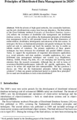 Principles of Distributed Data Management in 2020?1 - arXiv