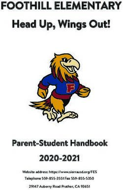 FOOTHILL ELEMENTARY Head Up, Wings Out! - Parent-Student Handbook 2020-2021 Website address 559-855-3551 ...