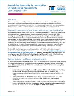 Considering Reasonable Accommodation of Face Covering Requirements 2021-22 School Year - North Santiam ...