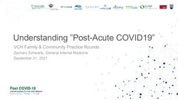 Understanding "Post-Acute COVID19" - VCH Family & Community Practice Rounds Zachary Schwartz, General Internal Medicine September 21, 2021 - UBC CPD