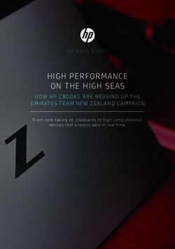 HIGH PERFORMANCE ON THE HIGH SEAS - HOW HP ZBOOKS ARE REVVING UP THE EMIRATES TEAM NEW ZEALAND CAMPAIGN