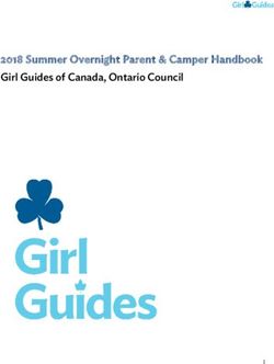 2018 Summer Overnight Parent & Camper Handbook Girl Guides of Canada, Ontario Council