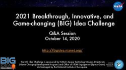 2021 Breakthrough, Innovative, and Game-changing (BIG) Idea Challenge