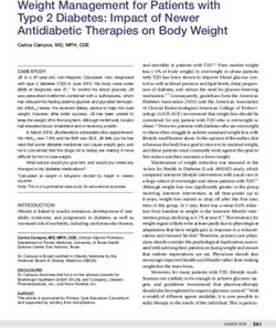 Weight Management for Patients with Type 2 Diabetes: Impact of Newer Antidiabetic Therapies on Body Weight