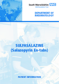 SULFASALAZINE (Salazopyrin En-tabs) - DEPARTMENT OF RHEUMATOLOGY