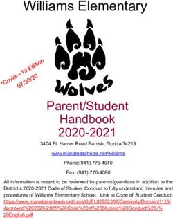 Williams Elementary - Parent/Student Handbook 2020-2021 - School District of Manatee County