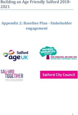 Building an Age Friendly Salford 2018- 2021 - Appendix 2: Baseline Plan - Stakeholder engagement