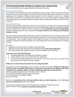 2018 Kendall Smith Healthcare Exploration Scholarship