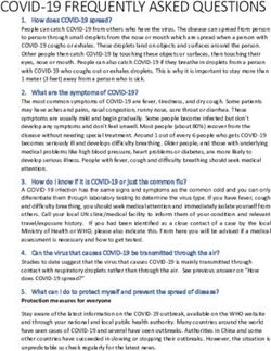 COVID-19 FREQUENTLY ASKED QUESTIONS
