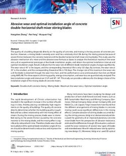 Abrasive wear and optimal installation angle of concrete double horizontal shaft mixer stirring blades