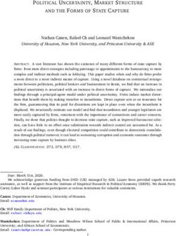 POLITICAL UNCERTAINTY, MARKET STRUCTURE AND THE FORMS OF STATE CAPTURE