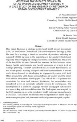 ASSESSING THE IMPACTS ON HEALTH OF AN URBAN DEVELOPMENT STRATEGY: A CASE STUDY OF THE GREATER CHRISTCHURCH URBAN DEVELOPMENT STRATEGY