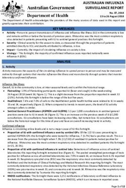AUSTRALIAN INFLUENZA SURVEILLANCE REPORT - Department of Health
