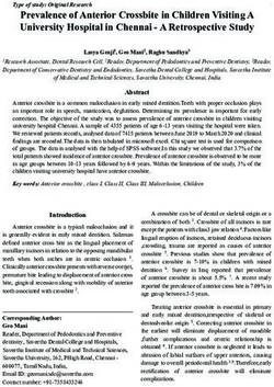 Prevalence Of Anterior Crossbite In Children Visiting A University Hospital In Chennai A Retrospective Study Open Journal Systems