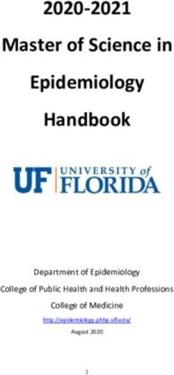 Master of Science in Epidemiology Handbook 2020-2021 - Department of Epidemiology College of Public Health and Health Professions College of ...