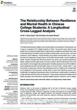 The Relationship Between Resilience and Mental Health in Chinese College Students: A Longitudinal Cross-Lagged Analysis - Frontiers